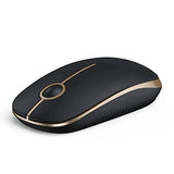 Vssoplor Wireless Mouse, 2.4G Slim Portable Computer Mouse with Nano Receiver Quiet Silent Optical Laptop Mouse for Notebook, PC, Laptop, Computer-Black and Gold