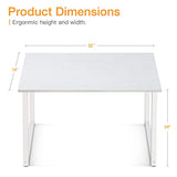 Coleshome 32 Inch Computer Desk, Modern Simple Style Desk for Home Office, Study Student Writing Desk, Pure White