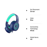 ELECDER i45 On-Ear Headphones with Microphone - Foldable Stereo Bass Headphones with No-Tangle 1.5M Cord, 3.5MM Jack, Portable Wired Headphones for School/Kids/Teens/Smartphones/Travel/Tablet - Blue