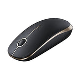 Vssoplor Wireless Mouse, 2.4G Slim Portable Computer Mouse with Nano Receiver Quiet Silent Optical Laptop Mouse for Notebook, PC, Laptop, Computer-Black and Gold