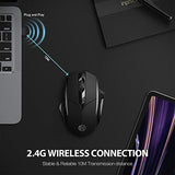 INPHIC Wireless Mouse 700mAh Large Ergonomic Rechargeable 2.4G Optical PC Laptop Cordless Mice with USB Nano Receiver, for Windows Computer Office, Black