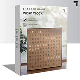 Sharper Image Light Up Electronic Word Clock, Copper Finish with LED Light Display, USB Cord and Power Adapter, 7.75in Square Face, Unique Contemporary Home and Office Decor