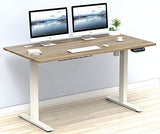 SHW 55-Inch Large Electric Height Adjustable Standing Desk, 55 x 28 Inches, Oak