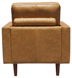 Amazon Brand – Rivet Cove Mid-Century Modern Tufted Leather Accent Chair, 32.7"W, Caramel