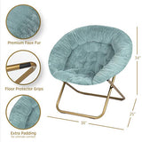 Milliard Cozy Chair/Faux Fur Saucer Chair for Bedroom/X-Large (Blue)