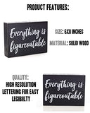 Black Decor - Home Office Desk - Everything is Figureoutable Sign - Inspirational Farmhouse