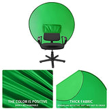 CoosBonfik Portable Green Screen Backdrop (56''), Collapsible Webcam Background, Green Screen for Chair, Chroma Key Green, for Home Office Video Conferencing