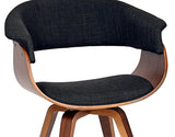 Armen Living Summer Chair in Charcoal Fabric and Walnut Wood Finish, 31" x 25" x 22"