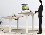 SHW 55-Inch Large Electric Height Adjustable Standing Desk, 55 x 28 Inches, Oak