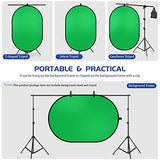 5 X 6.5ft Blue/Green 2-in-1 Background Screen, Foldable Chromakey Background, Used for Photography, Games and Live Streaming, with Bag