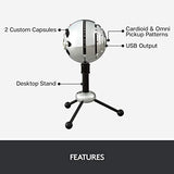 Blue Snowball USB Microphone for PC, Mac, Gaming, Recording, Streaming, Podcasting, Condenser Mic with Cardioid and Omnidirectional Pickup Patterns, Stylish Retro Design – Brushed Aluminum