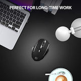 INPHIC Wireless Mouse 700mAh Large Ergonomic Rechargeable 2.4G Optical PC Laptop Cordless Mice with USB Nano Receiver, for Windows Computer Office, Black