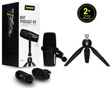 Shure MV7 USB Microphone with Tripod, for Podcasting, Recording, Streaming & Gaming, Built-in Headphone Output, All Metal USB/XLR Dynamic Mic, Voice-Isolating Technology, TeamSpeak Certified - Black