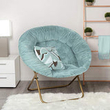 Milliard Cozy Chair/Faux Fur Saucer Chair for Bedroom/X-Large (Blue)