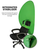 Webaround Big Shot 56" | Green | Portable Collapsible Webcam Backdrop | Attaches to Any Chair | Wrinkle-Resistant Fabric | Ultra-Quick Setup and Takedown | Perfect for Zoom, Webex, Teams, etc.