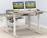 SHW 55-Inch Large Electric Height Adjustable Standing Desk, 55 x 28 Inches, Oak