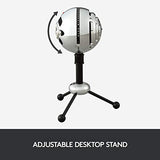 Blue Snowball USB Microphone for PC, Mac, Gaming, Recording, Streaming, Podcasting, Condenser Mic with Cardioid and Omnidirectional Pickup Patterns, Stylish Retro Design – Brushed Aluminum