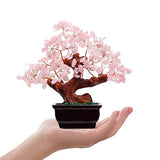 Parma77 Feng Shui Natural Rose Pink Quartz Crystal Money Tree Bonsai Style Decoration for Wealth and Luck