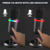 WMT USB Microphone, Condenser Gaming Microphone for PC/MAC/PS4/PS5/Phone- Cardioid Mic with Brilliant RGB Lighting Headphone Output Volume Control, Mute Button, for Streaming Podcast YouTube Discord