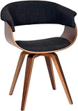 Armen Living Summer Chair in Charcoal Fabric and Walnut Wood Finish, 31" x 25" x 22"