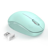 seenda Wireless Mouse, 2.4G Noiseless Mouse with USB Receiver - Portable Computer Mice for PC, Tablet, Laptop with Windows System - Mint Green