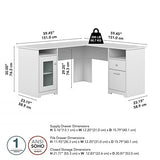 Bush Furniture Cabot 60W L Shaped Computer Desk in White