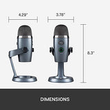 Logitech for Creators Blue Yeti Nano Premium USB Microphone for PC, Mac, Gaming,Recording,Streaming,Podcasting,Condenser Mic with Blue VO!CE Effects, Cardioid&Omni, No-Latency Monitoring-Shadow Grey