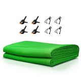 10x12ft Green Screen Backdrop for Photography, CPLIRIS Chromakey Green Screen Pure Polyester Collapsible Green Fabric with 3 Spring Clamps for Photoshoot, Game Live Steaming，Video Conference