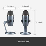 Logitech for Creators Blue Yeti Nano Premium USB Microphone for PC, Mac, Gaming,Recording,Streaming,Podcasting,Condenser Mic with Blue VO!CE Effects, Cardioid&Omni, No-Latency Monitoring-Shadow Grey