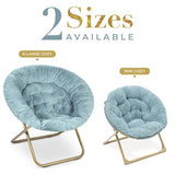 Milliard Cozy Chair/Faux Fur Saucer Chair for Bedroom/X-Large (Blue)