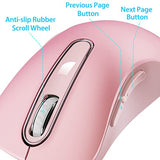 memzuoix 2.4G Wireless Mouse, 1200 DPI Mobile Optical Cordless Mouse with USB Receiver, Portable Computer Mice Wireless Mouse for Laptop, PC, Desktop, MacBook, 5 Buttons (Pink)