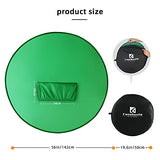 CoosBonfik Portable Green Screen Backdrop (56''), Collapsible Webcam Background, Green Screen for Chair, Chroma Key Green, for Home Office Video Conferencing