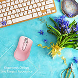 memzuoix 2.4G Wireless Mouse, 1200 DPI Mobile Optical Cordless Mouse with USB Receiver, Portable Computer Mice Wireless Mouse for Laptop, PC, Desktop, MacBook, 5 Buttons (Pink)