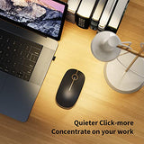 Vssoplor Wireless Mouse, 2.4G Slim Portable Computer Mouse with Nano Receiver Quiet Silent Optical Laptop Mouse for Notebook, PC, Laptop, Computer-Black and Gold