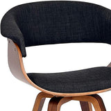 Armen Living Summer Chair in Charcoal Fabric and Walnut Wood Finish, 31" x 25" x 22"