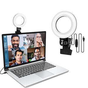 Video Conference Lighting,Webcam Lighting,Ring Light for Monitor Clip On,Zoom Call Lighting, Remote Working, Distance Learning,Self Broadcasting and Live Streaming, Computer Laptop