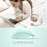 seenda Wireless Mouse, 2.4G Noiseless Mouse with USB Receiver - Portable Computer Mice for PC, Tablet, Laptop with Windows System - Mint Green