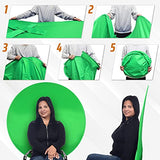 Webaround Big Shot 56" | Green | Portable Collapsible Webcam Backdrop | Attaches to Any Chair | Wrinkle-Resistant Fabric | Ultra-Quick Setup and Takedown | Perfect for Zoom, Webex, Teams, etc.