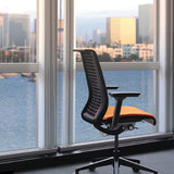 Steelcase Think Chair, Licorice 3D Knit Back with Black Fabric Seat