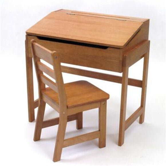 Lipper Schoolhouse Desk and Chair Set - Pecan